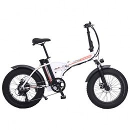 Shengmilo Bike SHENGMILO MX20 20 Inch Electric Snow Bike, 4.0 Fat Tire, 48V 15Ah Powerful Lithium Battery, Power Assist Bicycle, Mountain Bike (White, 15Ah+1 Spare Battery)