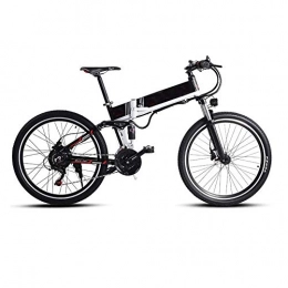 Smisoeq Folding Electric Mountain Bike Smisoeq Electric bicycles, 48V 500W mountain bike 21 speed 26 inches, with removable new energy lithium battery (Color : 500WBlack)