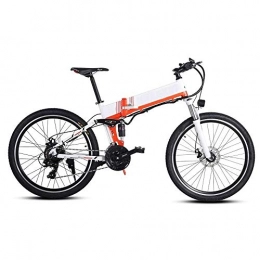 Smisoeq Folding Electric Mountain Bike Smisoeq Electric bicycles, 48V 500W mountain bike 21 speed 26 inches, with removable new energy lithium battery (Color : 500WWHITE)