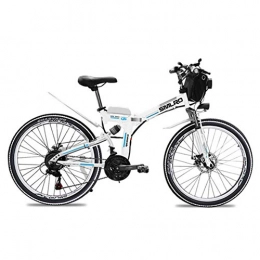 suyanouz Folding Electric Mountain Bike Suyanouz 21 Speed Electric Bike Folding Electric Mountain Bicycle Adults Electric Bicycles 24 And 26Inch Lithium Battery Electric Bike, 24Inch White