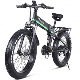 SYXZ Folding Electric Mountain Bike SYXZ 26" Electric Bicycle, Folding Mountain Bike, 4.0 Fat Tire Ebike, 1000W 48V 12.8AH Removable Lithium-Ion Battery Bicycle, Black