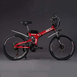 SZPDD Mountain Bike Electric Bicycle 36V350W 8Ah Powerful Electric Fat Bike Lithium Battery Off Road Bike,Red,24inch
