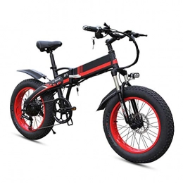 TANCEQI Folding Electric Mountain Bike TANCEQI Ebikes for Adults, Folding Electric Bike MTB Dirtbike, 20" 48V 10Ah 350W, Foldable Electric Bycicles Adjustable Lightweight Alloy Frame E-Bike for Sports Cycling Travel Commuting, Red