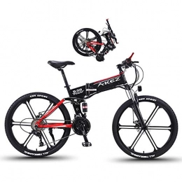 TANCEQI Folding Electric Mountain Bike TANCEQI Electric Bikes for Adult Magnesium Alloy Ebikes Bicycles All Terrain, Equipped with A Shock Absorber, Supports Three Working Modes for Sports Cycling Travel Commuting, Red