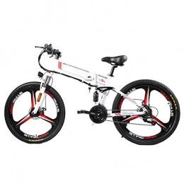 TANCEQI Folding Electric Mountain Bike TANCEQI Electric Folding Bike, Foldable Bicycle LED Display Electric Bicycle Commute E-Bike 400W Motor, 120Kg Max Load, Easy To Store in Caravan Motor Home Silent Motor E-Bike for Cycling, White