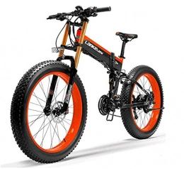 TYT Folding Electric Mountain Bike TYT Electric Mountain Bike T750Plus 26'' Folding Electric Fat Bike Snow Bike, Bafang 750W Motor, Top Brand Lithium Battery, Optimized Operating System (Green A, 10.4Ah), Red B