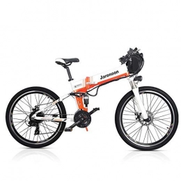 TYT Folding Electric Mountain Bike TYT M80 21 Speed Folding Bicycle 48V*350W 26 inch Electric Mountain Bike Dual Suspension with LCD Display 5 Pedal Assist (White-Sw, 10.4A), Double Battery White-Sw, 12.8A