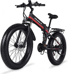 Vikzche Q Bike Vikzche Q Electric Bike 26 Inches Folding Fat Tire Snow Bike 12Ah Li-Battery 21 Speed Beach Cruiser Mountain E-bike with Rear Seat