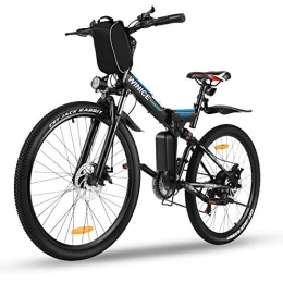 Vivi Bike Vivi 26" Folding Electric Bike for Adults, 21 Speed Electric Mountain Bicycle, with Removable 36V 8Ah Battery, Double Shock Absorption 250W (Black)