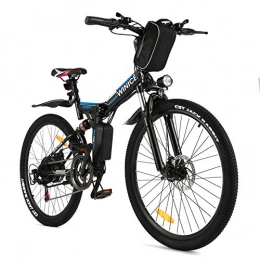 Vivi Bike Vivi Folding Electric Bike Electric Mountain Bicycle 26" Lightweight 250W Ebike, Electric Bike for Adults with Removable 8Ah Lithium Battery, Professional 21 Speed Gears (Black)