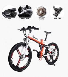 WDXN Bike WDXN Electric Bike 26" Electric 21Speed Folding Bike Folding Ebike with Large Capacity Removable 48V 10.4Ah Lithium-Ion Battery, Shock / Dual Disc Brakes