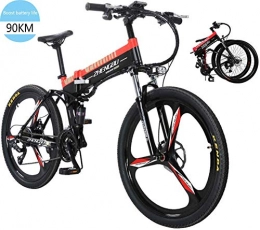 WenErJie Bike WenErJie Electric Bikes Folding for Adult, Magnesium Alloy Fat Tire Snow Bike All Terrain, 26" 48V 400W 10Ah Removable Lithium-Ion Battery Mountain Ebike for Mens, schwarz
