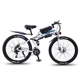 WFIZNB Bike WFIZNB Electric mountain bike 26 Inches Assisted bicycles Foldable 36V13Ah electric mountain bike with lithium-ion battery Spoked wheel Off-road bikes, White