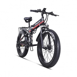 WGG Folding Electric Mountain Bike WGG Electric Bike 1000W Portable Mountain Bikes 48v Folding Bicycles Snow Bikes For Teenagers (Color : Black, Size : 26 inch)