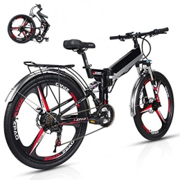 Wheel-hy Folding Electric Mountain Bike Wheel-hy Electric Mountain Bike, 26" E-bike Citybike Commuter Bike, 350W 48V 10.4Ah Lithium Battery, Shimano 21 Speed Gear