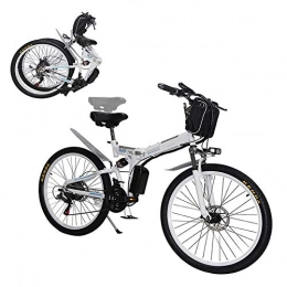 WHKJZ Folding Electric Mountain Bike WHKJZ 26 Inch Folding Adults Electric Mountain Bike, with Removable 350W 36V 8AH Lithium Battery, 21 Speed Shifter 4 Gears Fixed Speed Cruise Control Urban Commuting Bicycle