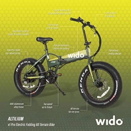 Wido Folding Electric Mountain Bike Wido Folding Ebike Electric All Terrain Mountain Bike Lithium Powered Rechargeable Battery Fat Tyre Bicycle