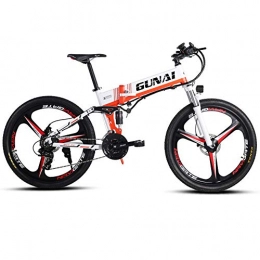 WK Folding Electric Mountain Bike WK 350W Electric Mountain Bicycle with Rear Seat with 48V Removable Lithium Battery 3 Working Modes LCD Display E-bike for Adult lili