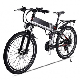 WM Folding Electric Mountain Bike WM 26 Inch Aluminum Alloy Folding Electric Bike 48v500w Lithium Battery Assisted Mountain Bike Moped Power Bike Suitable For Teenagers Men And Ladies, Black