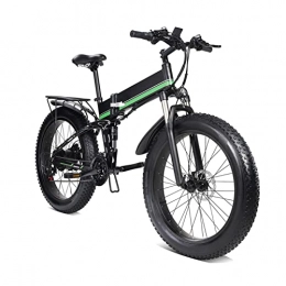 WMLD Bike WMLD 1000W Electric Bike 48V Motor for Men Folding Ebike Aluminum Alloy Fat Tire ​MTB Snow Electric Bicycle (Color : Green)