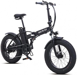 Woodtree Folding Electric Mountain Bike Woodtree 20 inch Electric Snow Bike 500W Folding Mountain Bike with Rear Seat with 48V 15AH Lithium Battery and Disc Brake (Black)