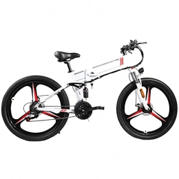 WPeng Folding Electric Mountain Bike WPeng Electric Bike, Adults Folding Mountain E-Bike, 3 Riding Modes, 350W Motor, 48V 10A Lithium Battery, Lightweight Magnesium Alloy Frame, LCD Screen for City, Outdoor, Cycling Travel, Work Out, White