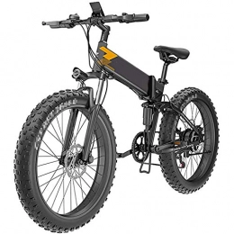 WXX Folding Electric Mountain Bike WXX Adult Foldable Fat Tire Electric Bike, with 48V 10AH Lithium Battery 26 '' Electric Mountain Bike 400W / 7-Speed Off-Road Variable Speed Battery Car