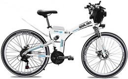 XBSLJ Bike XBSLJ Electric Bikes, Folding Bikes E-bike Bike carbon steel Disc Brake 26 inch 36V lithium-ion battery for Sports Cycling Travel Commuting Adults Mens-WHITE