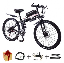 XCBY Folding Electric Mountain Bike XCBY Electric Bicycle, Folding E-Bike - 26 Inch Wheel Electric Bike Aluminum Alloy 36V Mountain Cycling Bicycle, Shimano 21-Speed For Adults Black-50KM