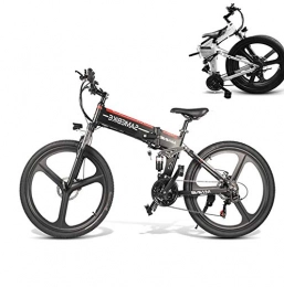 Xcmenl Folding Electric Mountain Bike Xcmenl 350W Folding Electric Mountain Bike, 26" Electric Bike Trekking, Electric Bicycle for Adults with Removable 48V 10AH Lithium-Ion Battery 21 Speed Gears