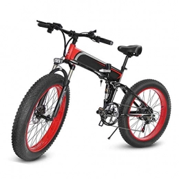 Xcmenl Bike Xcmenl Folding Electric Bikes for Adults, 26'' Electric Mountain Bikes, 500W 48V 10Ah Folding 4'' Fat Tire Snow Bike 7 Speed E-Bike Pedal Assist Lithium Battery with 3 Riding Modes