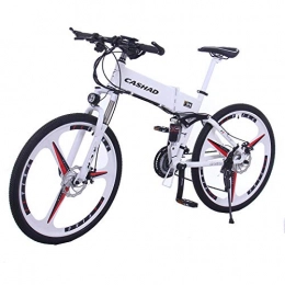xianhongdaye Bike xianhongdaye 26 inch folding electric bike off-road mountain bike 36V10AH lithium battery 24 speed 8 flywheel bicycle-white_26 inch