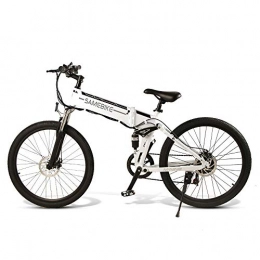 xianhongdaye 48V 10AH 500W electric bicycle 21-speed off-road wide tire mountain electric bicycle foldable adult mountain bike black white-white