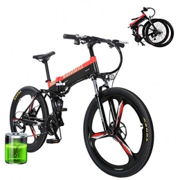 xiaoyan Bike xiaoyan 26" Electric mountain bike, Foldable Adult Double Disc Brake and Full Suspension MountainBike with 400W Motor, 48V 10Ah Battery, Smart LED Meter, 27 Speed