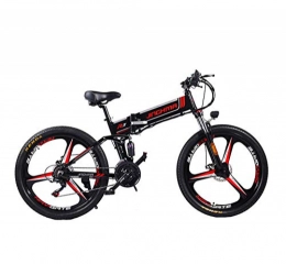 xiaoyan Bike xiaoyan Mens Folding Mountain Electric Bikes for Adults, 26" 21-Speed Waterproof Electric Bike, Electric Bicycle with LCD Display, Rear Seat and Disc Brake, 48V 12.8AH Lithium Battery