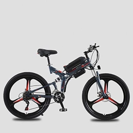 XILANPU Folding Electric Mountain Bike XILANPU Electric Bicycle, 10AH Lithium Battery Assisted Bicycle Electric Folding Mountain Bike Adult Double Shock Absorption High Carbon Steel Material, Red