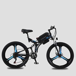 XILANPU Folding Electric Mountain Bike XILANPU Electric Bicycle, 8AH Lithium Battery Assisted Bicycle Electric Folding Mountain Bike Adult Double Shock Absorption High Carbon Steel Material, Exquisite Welding, Blue