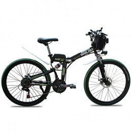 XXCY Bike XXCY Folding Electric Bicycle, 26 Inch 48V 10AH 1000W Electric Bike Carbon Steel Portable City Travel Ebike New (Green)
