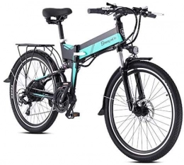 YAOJIA Folding Electric Mountain Bike YAOJIA Mountain bikes for adults 26 Inch Wheels Folding E-bike With 48V 10.4AH Lithium-Lon Battery | 21 Speed Dual Disc Brake Hybrid Bikes For Adults trek road bike (Color : B)