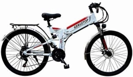 YAOJIA Mountain bikes for adults Adults 26 Inch Folding Cycling Bicycle With 48V 10.4AH Lithium-Lon Battery | 21 Speed 400W High Speed Motor Electric Mountain Bike trek road bike (Color : White)
