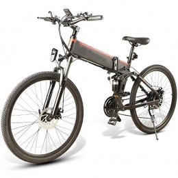 YDBET Bike YDBET Folding Electric Bikes for Adults, MTB 48V 350W Folding Mountain Bikes for Men Rim 26 Inch 3 Mode E-Bike, White