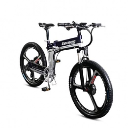 YUNYIHUI Folding Electric Mountain Bike YUNYIHUI Electric folding bike, mountain bike - 26" - 90km battery life, 400W high speed brushless motor, pedal with disc brake and suspension fork, Blue-48V10ah