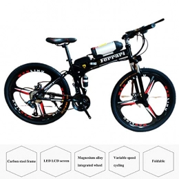 YXYBABA Folding Electric Mountain Bike YXYBABA 26'' Electric Mountain Bike Removable All Terrain 26" 36V 8Ah Detachable Large Capacity Lithium-Ion Battery Electric Bike 21 Speed Gear Three Working Modes, Black