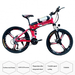 YXYBABA Bike YXYBABA 26'' Electric Mountain Bike Removable All Terrain 26" 36V 8Ah Detachable Large Capacity Lithium-Ion Battery Electric Bike 21 Speed Gear Three Working Modes, Red