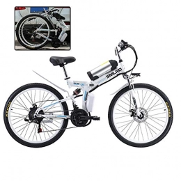 YXYBABA Folding Electric Mountain Bike YXYBABA 26 Inch 48V Mountain Electric Bikes for Adult 350W Cruise Control Urban Commuting Electric Bicycle Removable Lithium Battery Shimano 21-Speed Gear Shifts, White