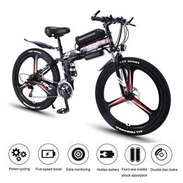 YXYBABA Bike YXYBABA Electric Mountain Bike 26" Wheel Folding Ebike 350W Portable Folding Bicycle, Cruise Mode Magnesium Alloy Rim for Adult, Black, One wheel