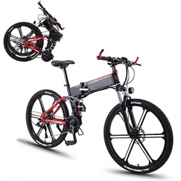 YZT QUEEN Folding Electric Mountain Bike YZT QUEEN Electric Bikes, 26" Folding Electric Mountain Bike Aluminum Alloy Electric Bicycle 350W 36V 8AH 27 Speed Adult Magnesium Alloy Rim, Red