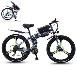 YZT QUEEN Bike YZT QUEEN Electric Bikes, 27-Speed High-Carbon Steel Foldable Electric Mountain Bike All Terrain, 26-Inch 36V 350W Removable Lithium Battery Mountain Bike, Gray, 36V13AH