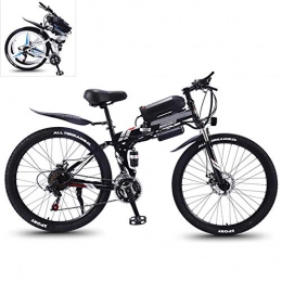 YZT QUEEN Bike YZT QUEEN Electric Bikes, High-Carbon Steel Foldable Electric Mountain Bike All-Terrain Off-Road Vehicle 21-Speed, 26-Inch 36V 350W Mobile Lithium-Ion Battery Mountain Bike, Black, 36V13AH