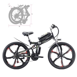 YZT QUEEN Folding Electric Mountain Bike YZT QUEEN Mountain Bikes, 26-Inch 21-Speed Folding Mountain Electric Bike for Adults, 350W 48V 8AH Removable Lithium Battery Mountain Bike for Outdoor Travel